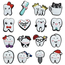 Cute Tooth Shoe Charms for Crocs Accessories Charms Clogs Bubble Slides Shoe DIY Shoe Decoration  Party Gifts