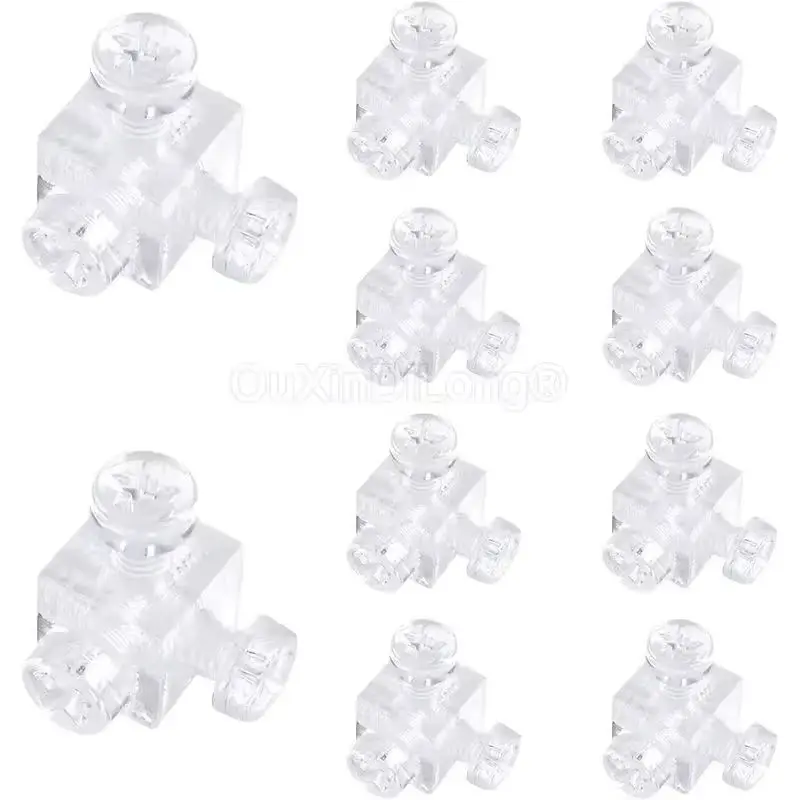 50PCS Acrylic Corner Braces Right Angle Block Cube Joint Braces Connectors with Screws for Electric Stove Square Furnitures