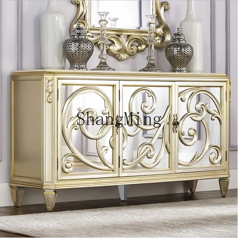 

CL Drawer Hallway Cabinet Light Luxury Partition Locker Simple Shoe Cabinet Neoclassical Multifunctional Mirror Decoration