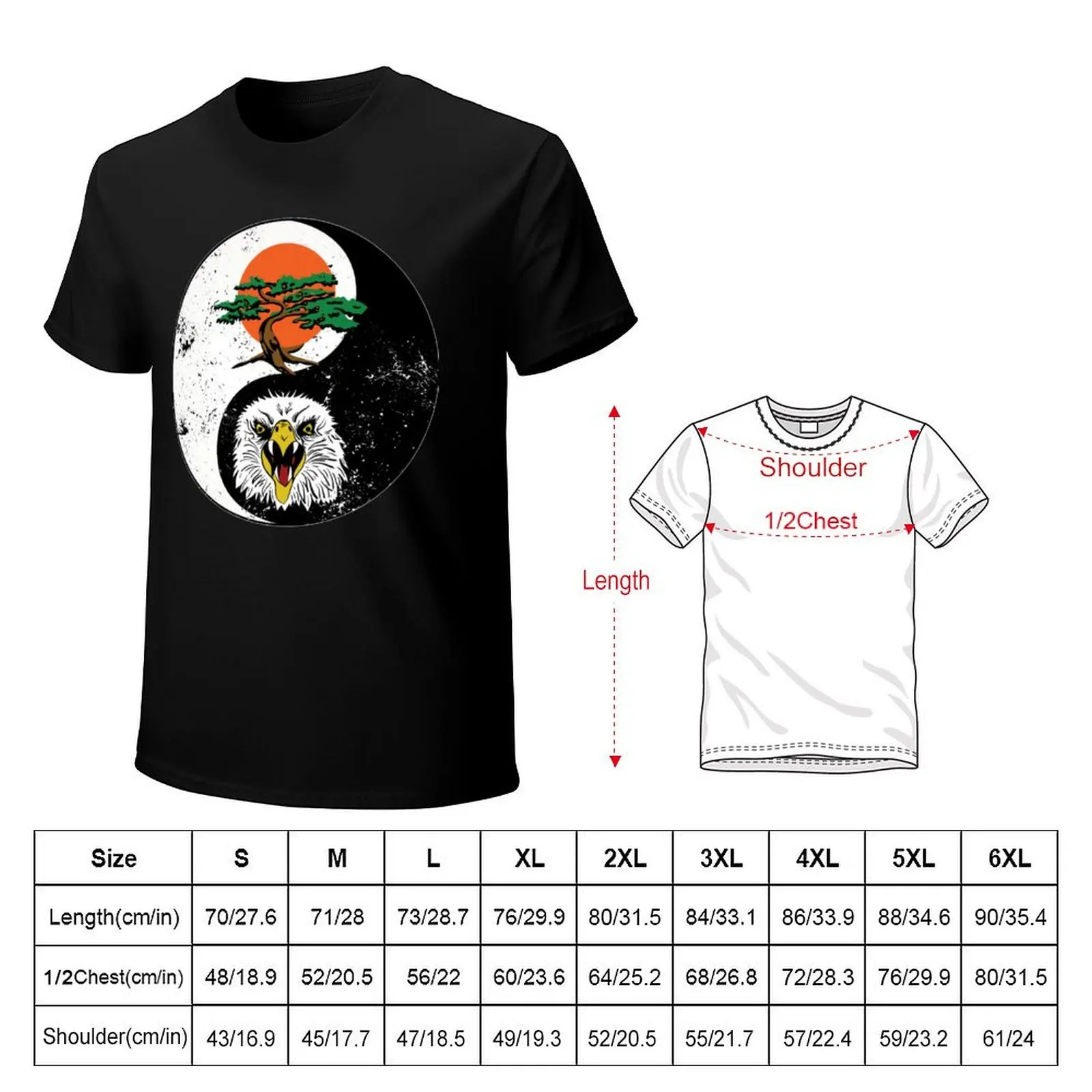 Miyagi do karate tree logo and Eagle fang karate T-Shirt Abstract Pattern Print Top