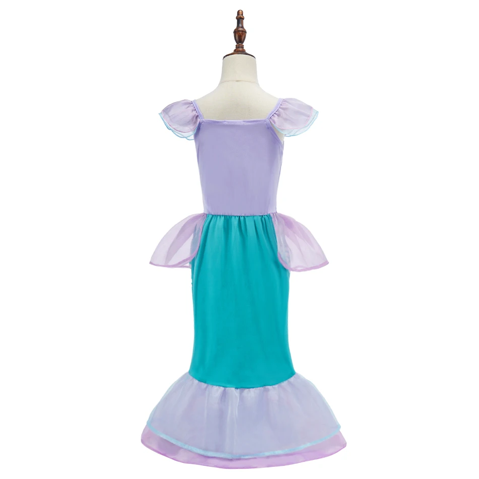 أطفال حفلة ذيل السمكة ثوب طفلة هالوين حورية البحر الأميرة فساتين عيد الميلاد الطفل حورية البحر تأثيري فستان للفتيات الملابس مجموعة