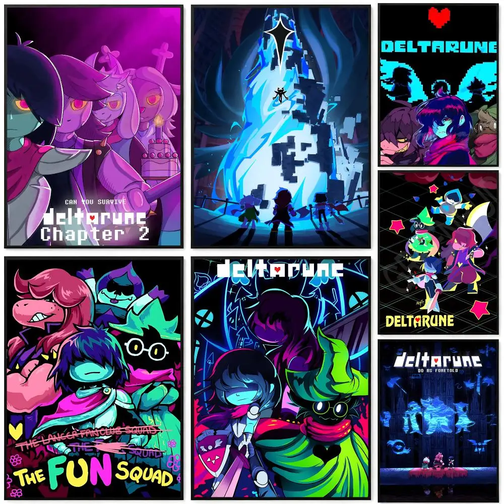Game Deltarune Poster Poster HD Printing Cyberpunk Style Wall Art Home Decor For Gaming Room Living Room Bedroom Gift Idea