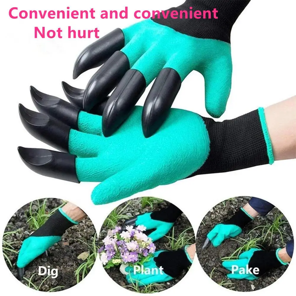 Guantes de excavación, jardinería, inmersión, trabajo, garras, plantación de flores vegetales y tirador de hierba