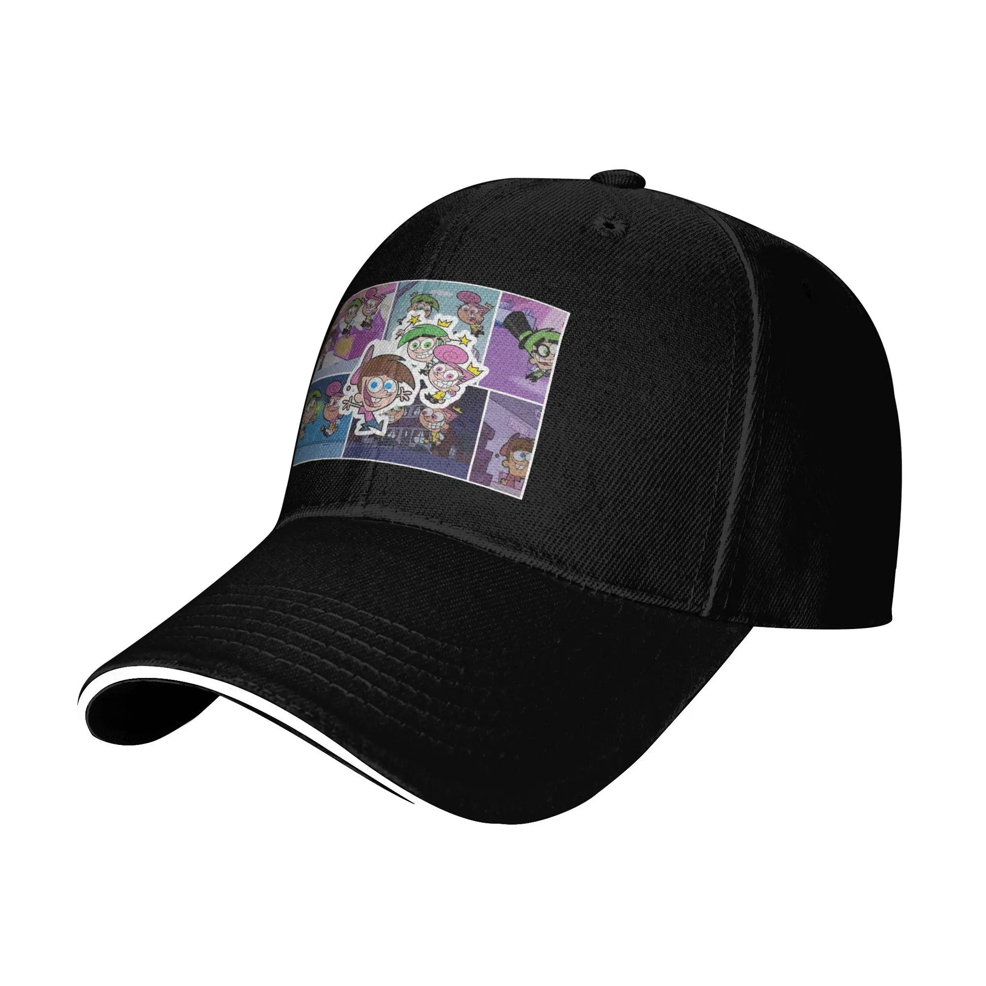 Comic Style Cosmo, Wanda and timmy Design. Cap Baseball Caps Adjustable Hat Hip Hop Summer Unisex Baseball Hats Customizable