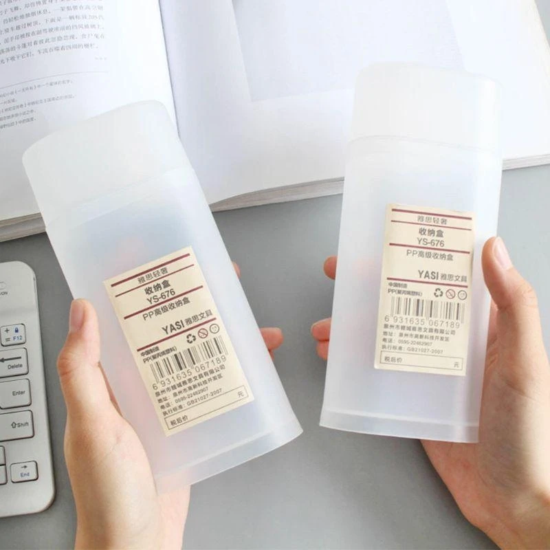 سطح المكتب صندوق قلم رصاص شفاف حامل القلم صندوق تخزين مع غطاء القرطاسية المدرسية أفضل بيع