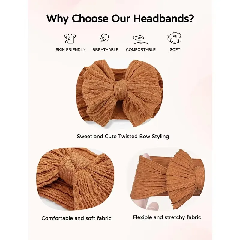 Baby Mädchen Bögen Stirnband Neugeborenen Turban Haarbänder Kinder Rot Kopf Band Outdoor Kleinkind Kinder HeadWrap Haar Zubehör – Detail 4