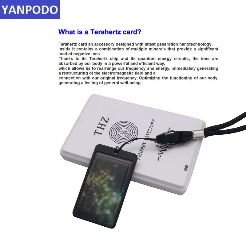 Imagem -02 - Yanpodo-cartão Terahertz Energy Cartão Bio Nano Nume Detector de Chip Terahertz Energia Quântica Novo Cartão Logotipo Personalizado