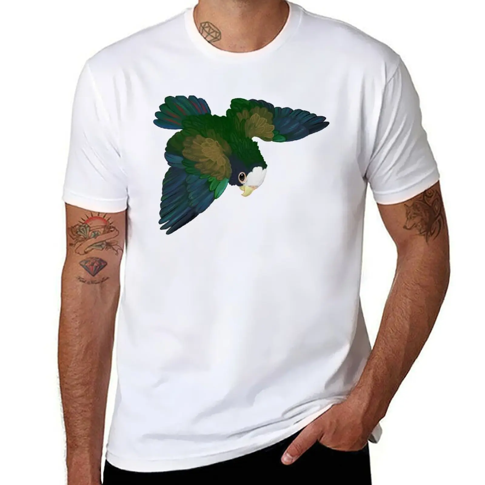 

White-capped pionus (Pionus senilis) T-Shirt man graphic t shirt t shirt man casual T-Shirt