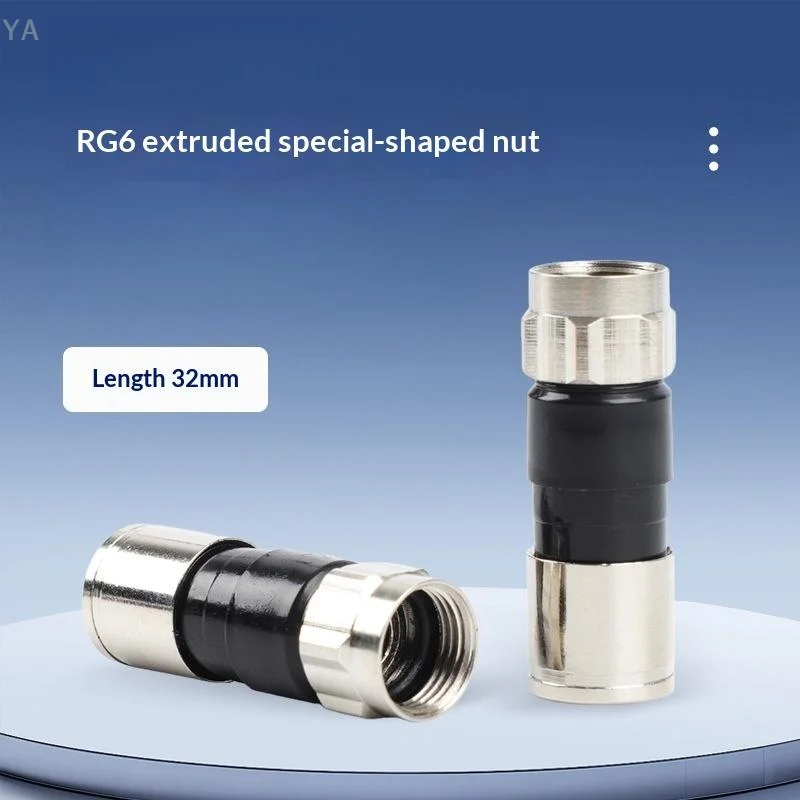 【SA】5/10/20Pcs Waterproof Straight Antenna Cable Adapters RG6 F-Type Coaxial Compression Connectors For Satellite & Cable TV