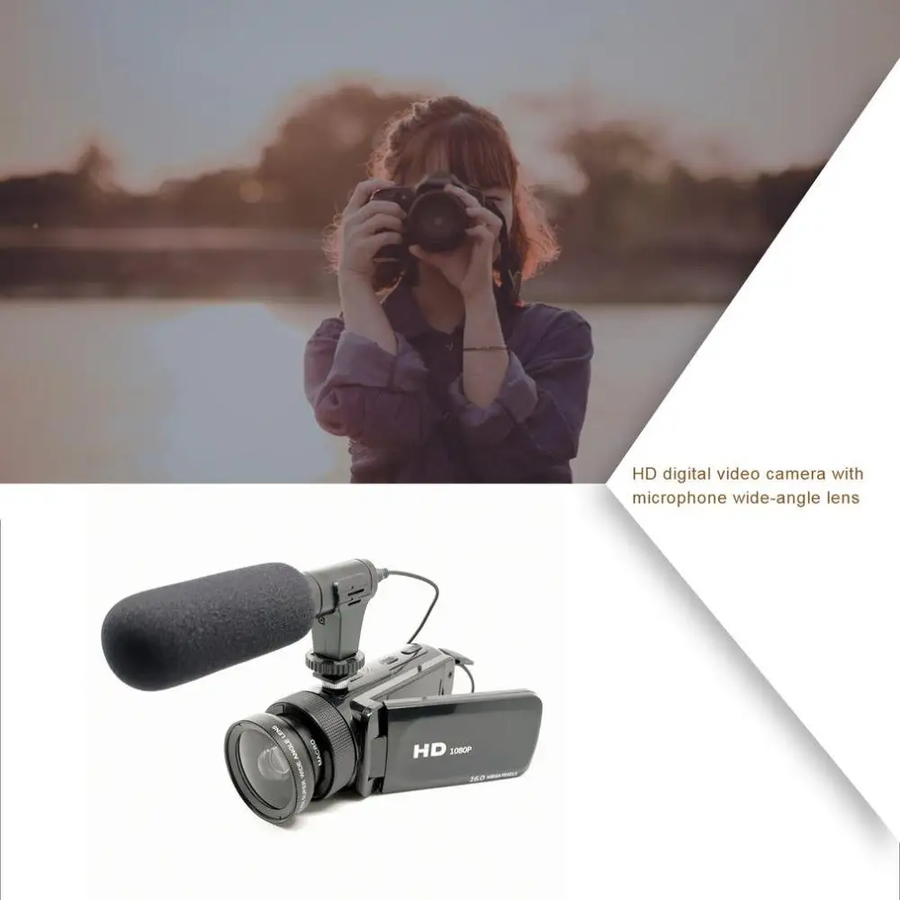 D100 HD 1080P Video Camera With Microphone Camcorder Video Recorder 16 Million Home Camcorder Video Recorder