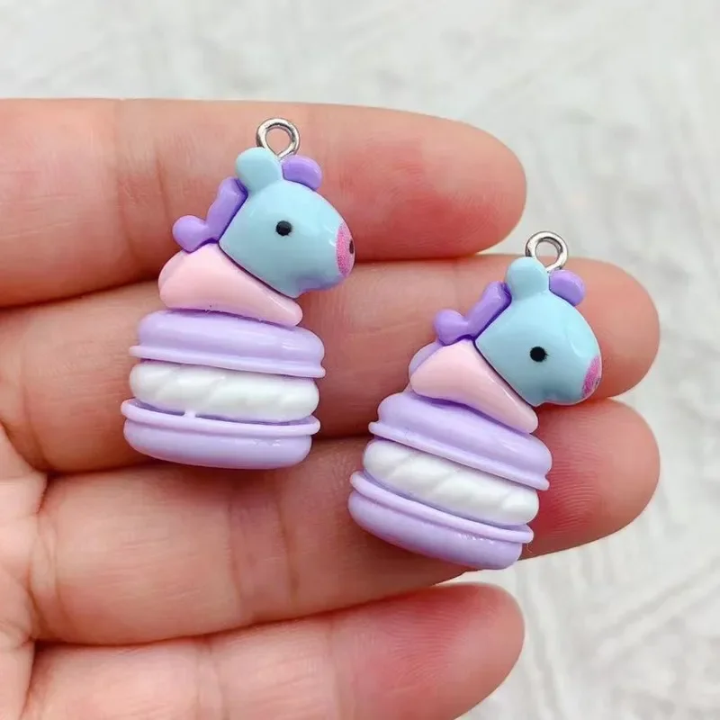 5/7/10pcs Cartoon Animal Resin Charm Kawaii DIY Decorative Accessories Earrings Key Chain Necklace Pendant Jewelry Ornaments