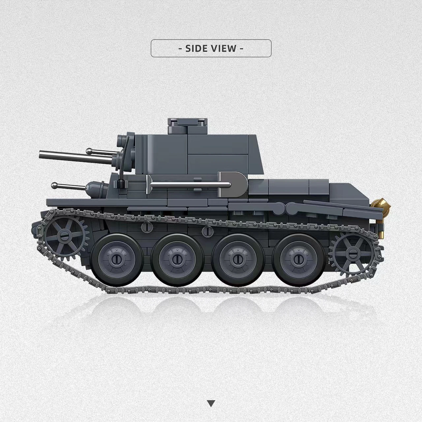 38T-A Carro Armato Leggero WW2 Guerra Militare Modello di Veicolo Cingolato Kit 414PCS Mattoni da Costruzione Per Adulti Hobbyist Collector Regalo