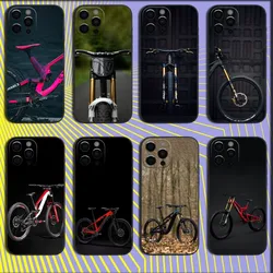 MTB Mountain Bike Cycling Bicycle Phone Case For iPhone 16,15,14,13,12,11,Pro,X,XS,Max,XR,Plus,Mini Soft Black Cover