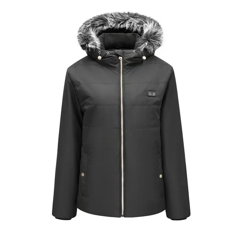 Men's and women's Heated Jacket USB Dual control 6 Zone Heating Winter Cotton Warm and cold proof Hooded  Jacket Coat parka