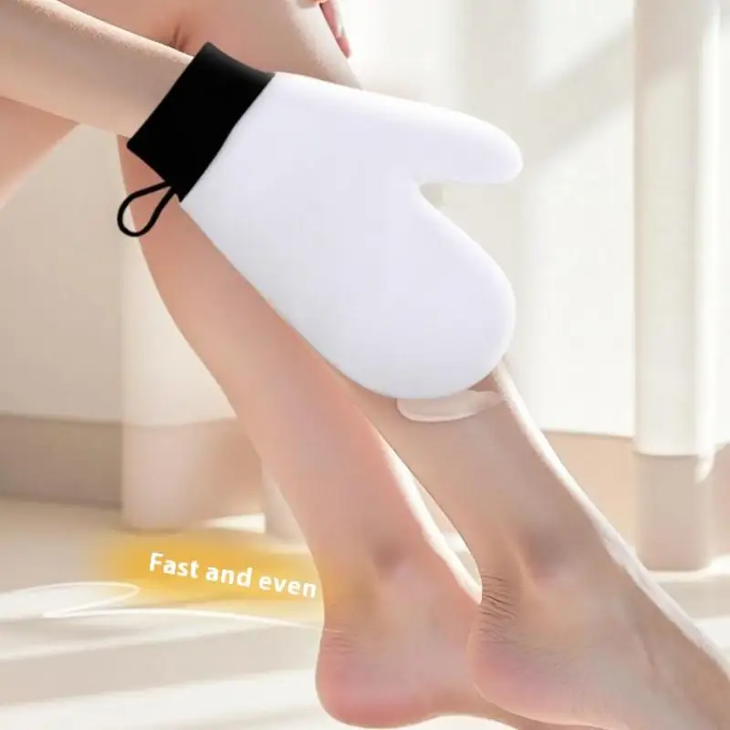 Gant de Lotion pour le corps, auto-bronzant, Double face, empêche les mains collantes, applicateur en cuir à séchage rapide, applicateur de maquillage, 2 pièces