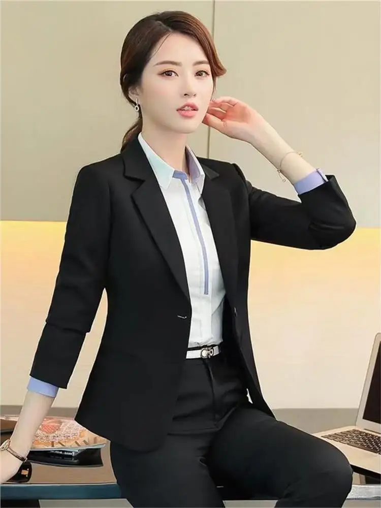 

Профессиональный женский костюм Slim Fit Jaet, новинка 2025, рабочая одежда для отелей, банк-менеджера, поездок на работу, Cleanfit, Long Sve на пуговицах