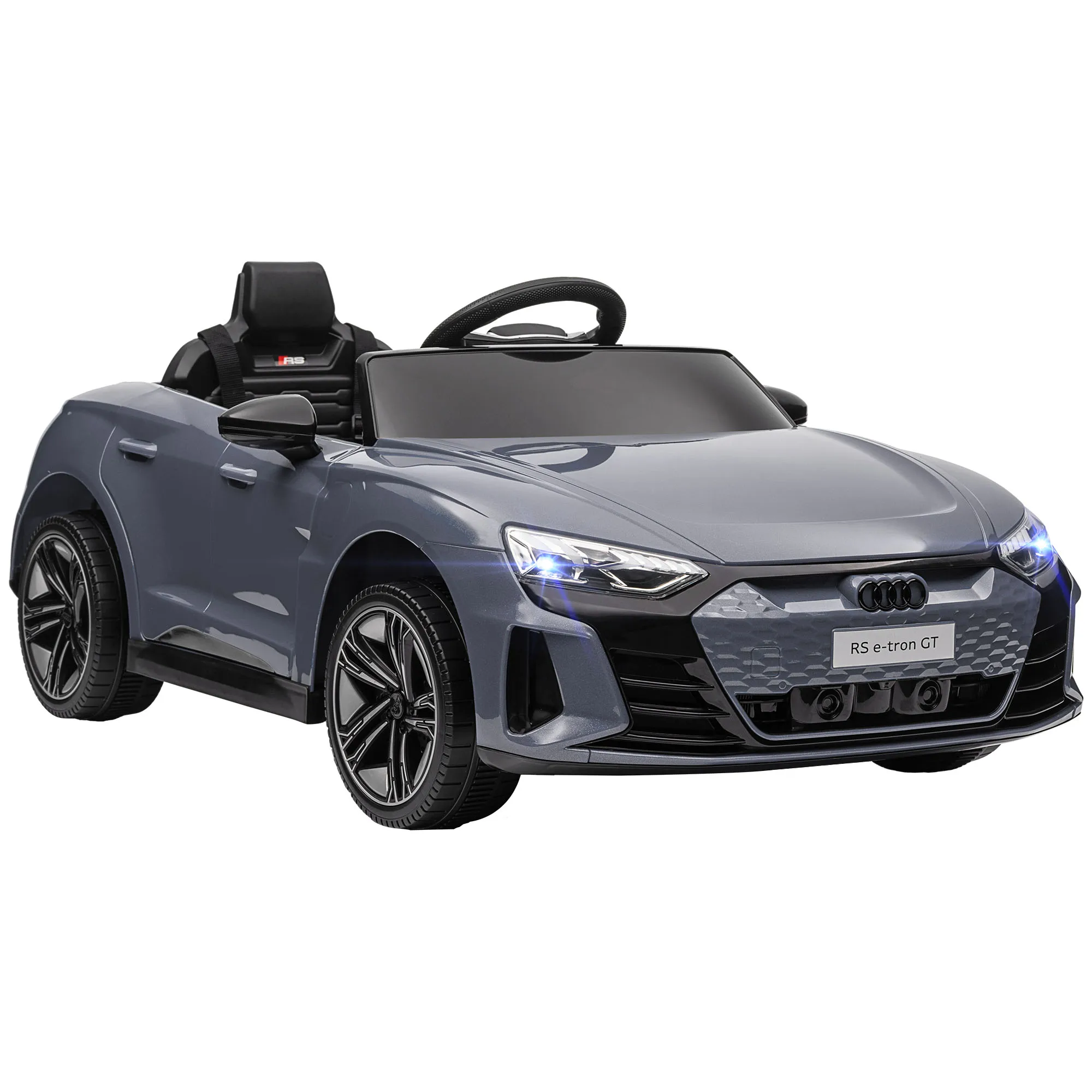 Homcom Voiture électrique pour enfants + 3 ans Audi Rs E-Tron Gt Voiture à batterie 12 V avec télécommande Phares LED Klaxon Musique USB et ouverture de porte 3-5 km/H