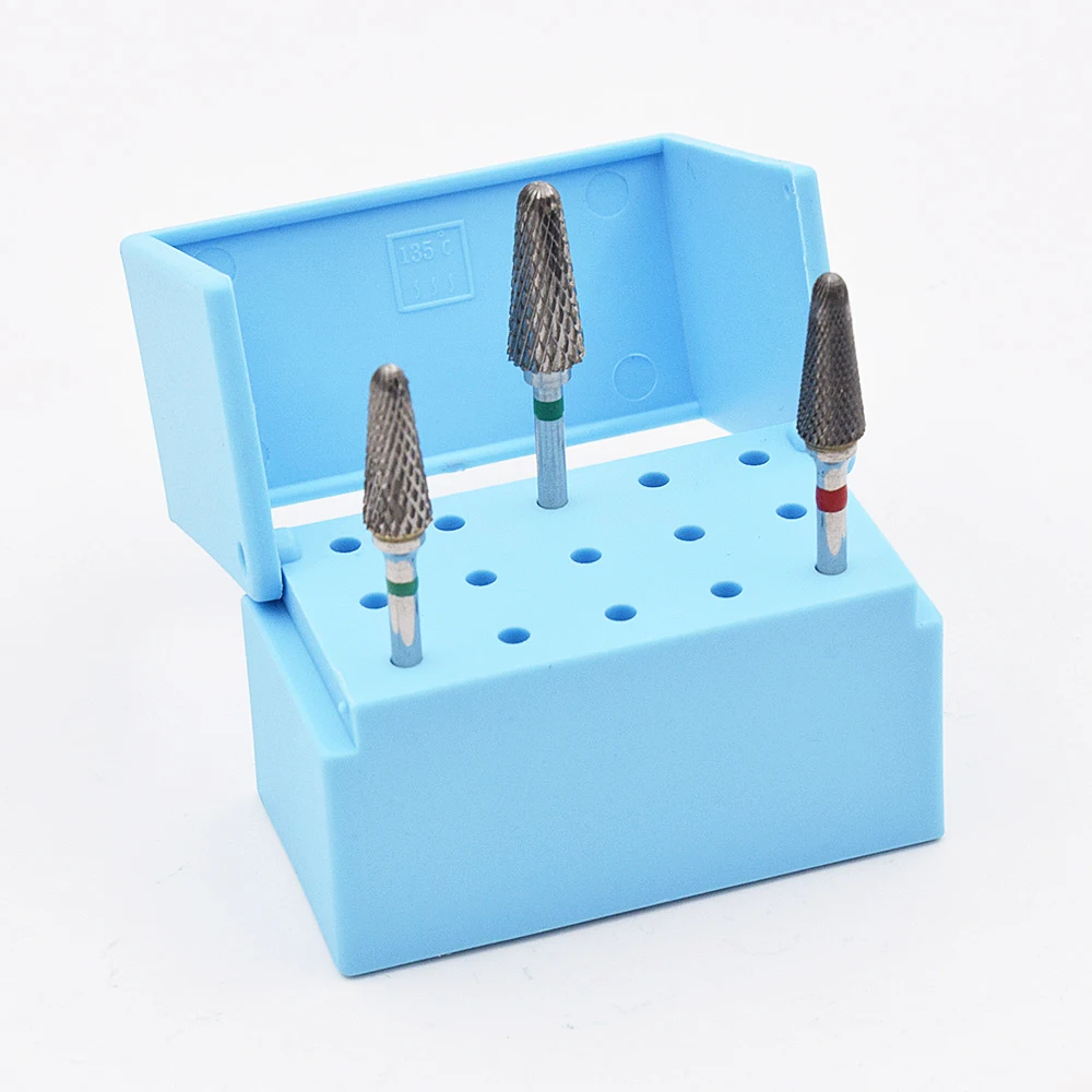 2 pcs 15 Holes Plastic Dental Burs Box Dental Bur Sterilizer Block Holder Autoclave Case Disinfection Box Dentistry Product