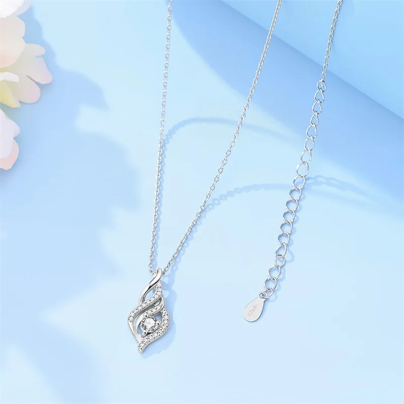 

Classic Chain Necklace 925 Sterling Silver Original Shining Geometric Pendants For Women Fine Jewelry Valentine's Day Gifts