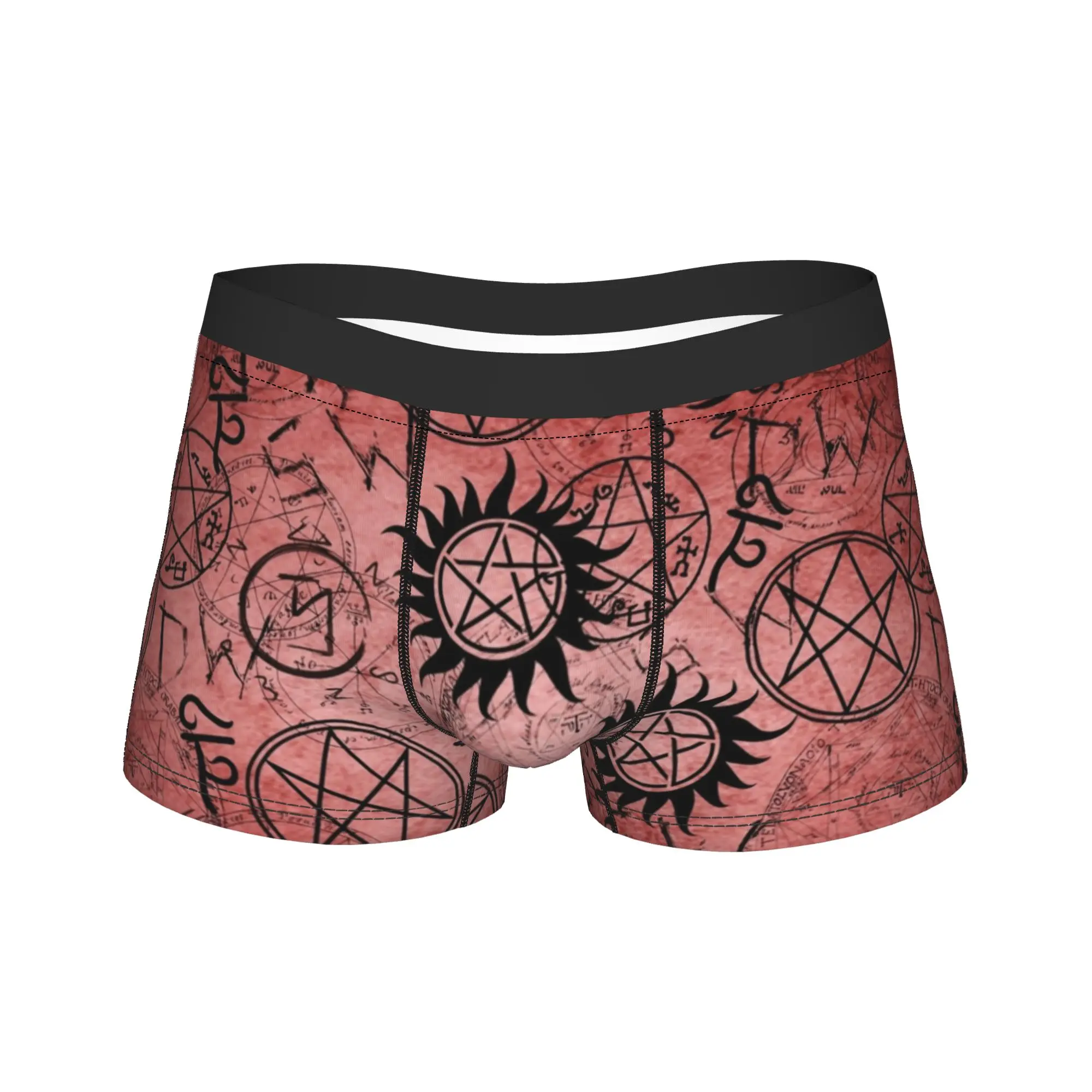 

Мужское сверхъестественное красное нижнее белье, трусы-боксеры с юмором, шорты, мягкие трусы Homme, большие размеры