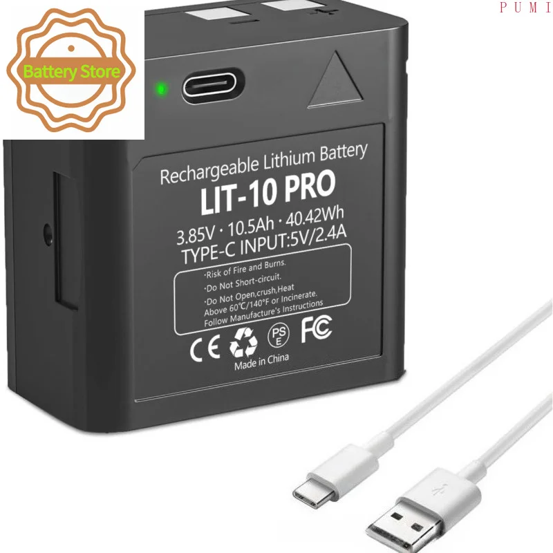 LIT-10 PRO 10500mAh 3.85V Rechargeable Lithium Battery For SPYPOINT LM2/Link-Micro/Cell-Link Series Hunting Trail Camera Battery