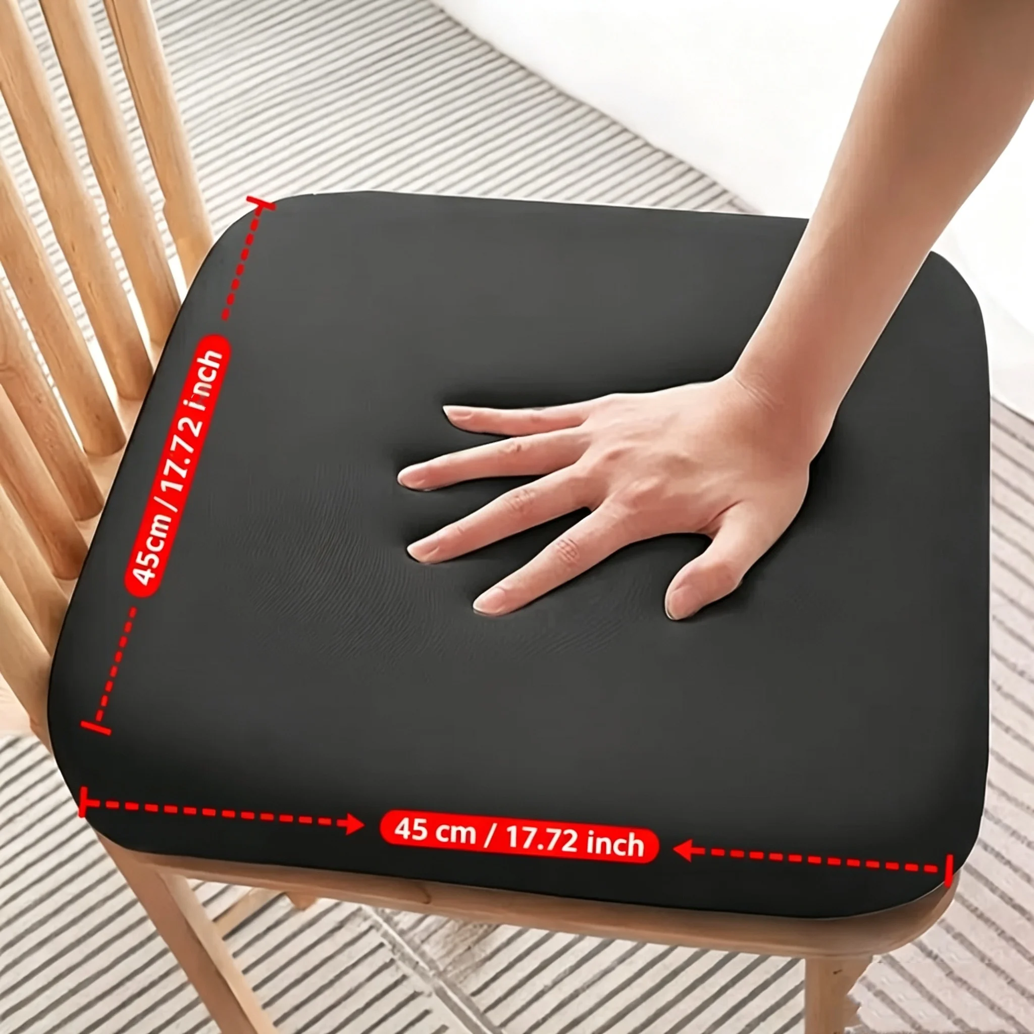 Ergonomic Memory Foam Square Seat Cushion, Slow Rebound Anti‑Flat Odorless Cushion for Office Chair, Great Gift