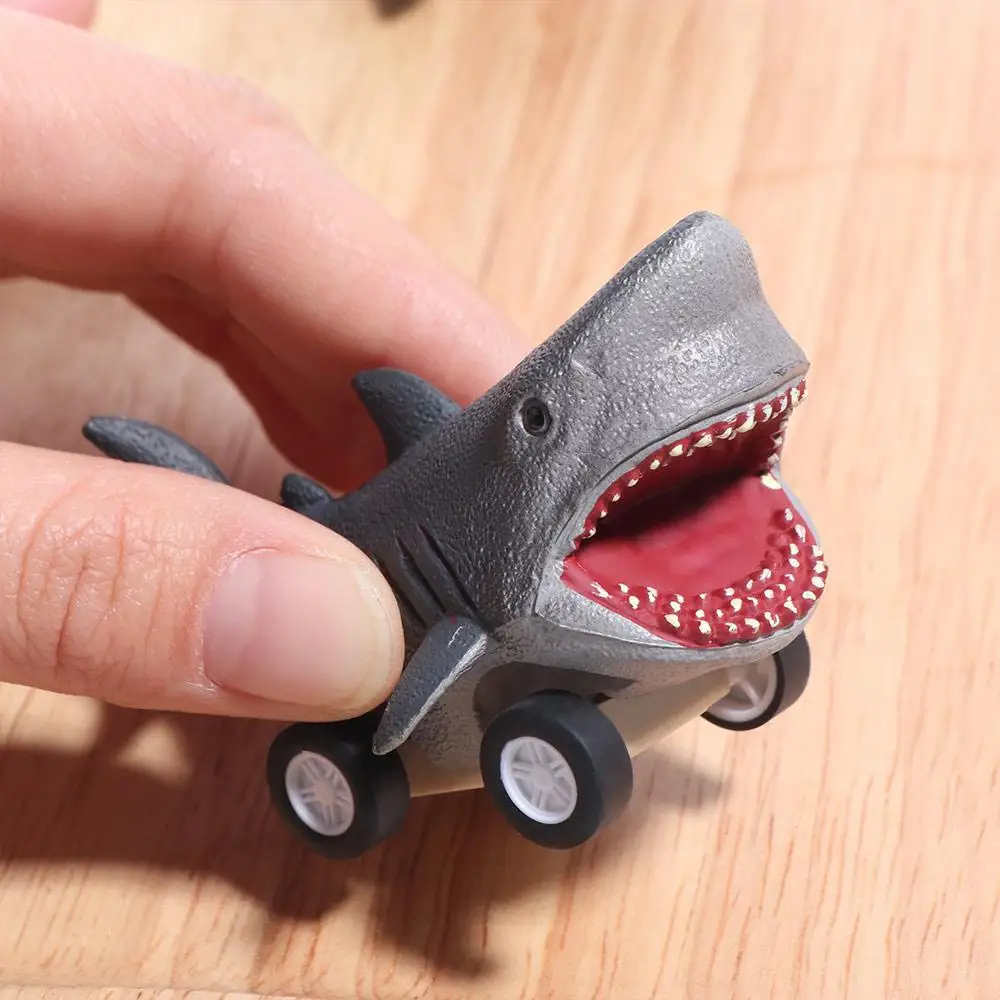 Great White Shark Press and Go Car Toy Cute Mini Dolphin Inertia Car Toy Cool Montessori Killer Whale Pull Back Toy Car Party