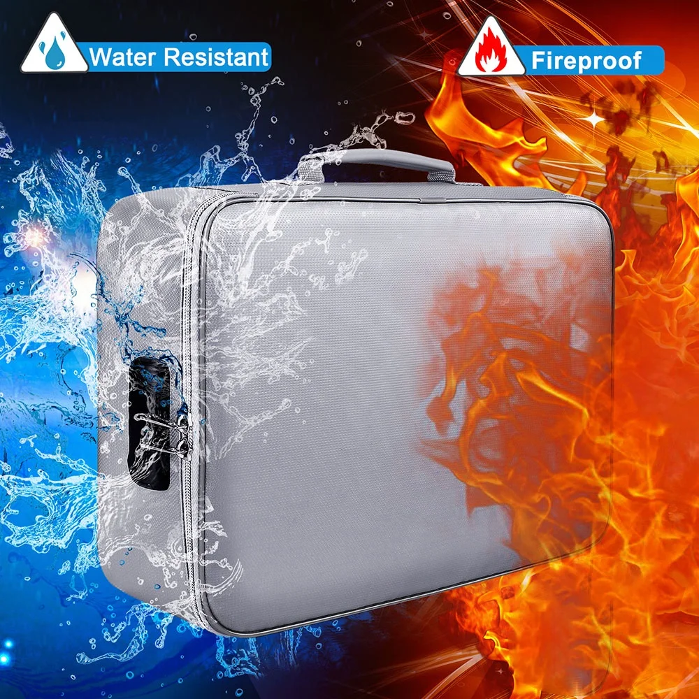 Custom Logo Multi Function Certificates Document Lightweight and Compact Design High Capacity Passport Valuables Fireproof Bags