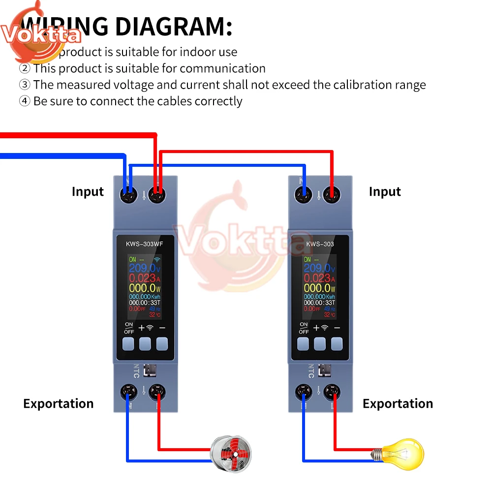 AC85-290V 40A 8-in-1 Digital Voltmeter Amperimetro Current Voltage Tester 0.96 Inch TFT Color Screen Remote Control Power Meter