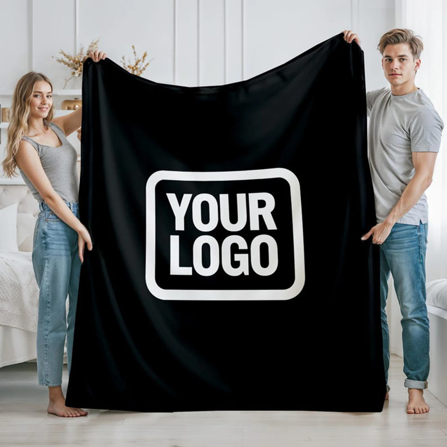 Personalisierte Logo-Decke, Maßgefertigte Team-Logo-Decke: Individuelles Firmen-Teamgeschenk
