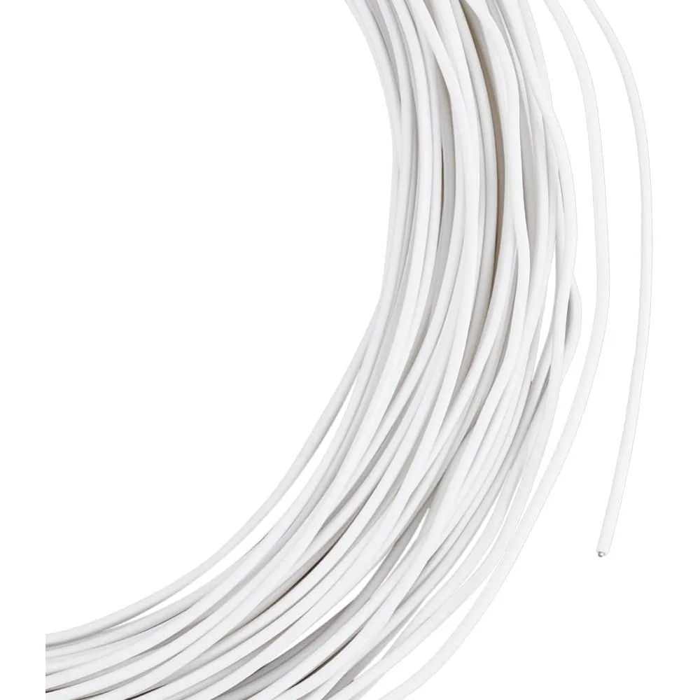 30m White Millinery Wire 2mm Diameter Soft Plastic Covered Iron Stem Wires for DIY Sewing Supplies Brim Making Accessories kit