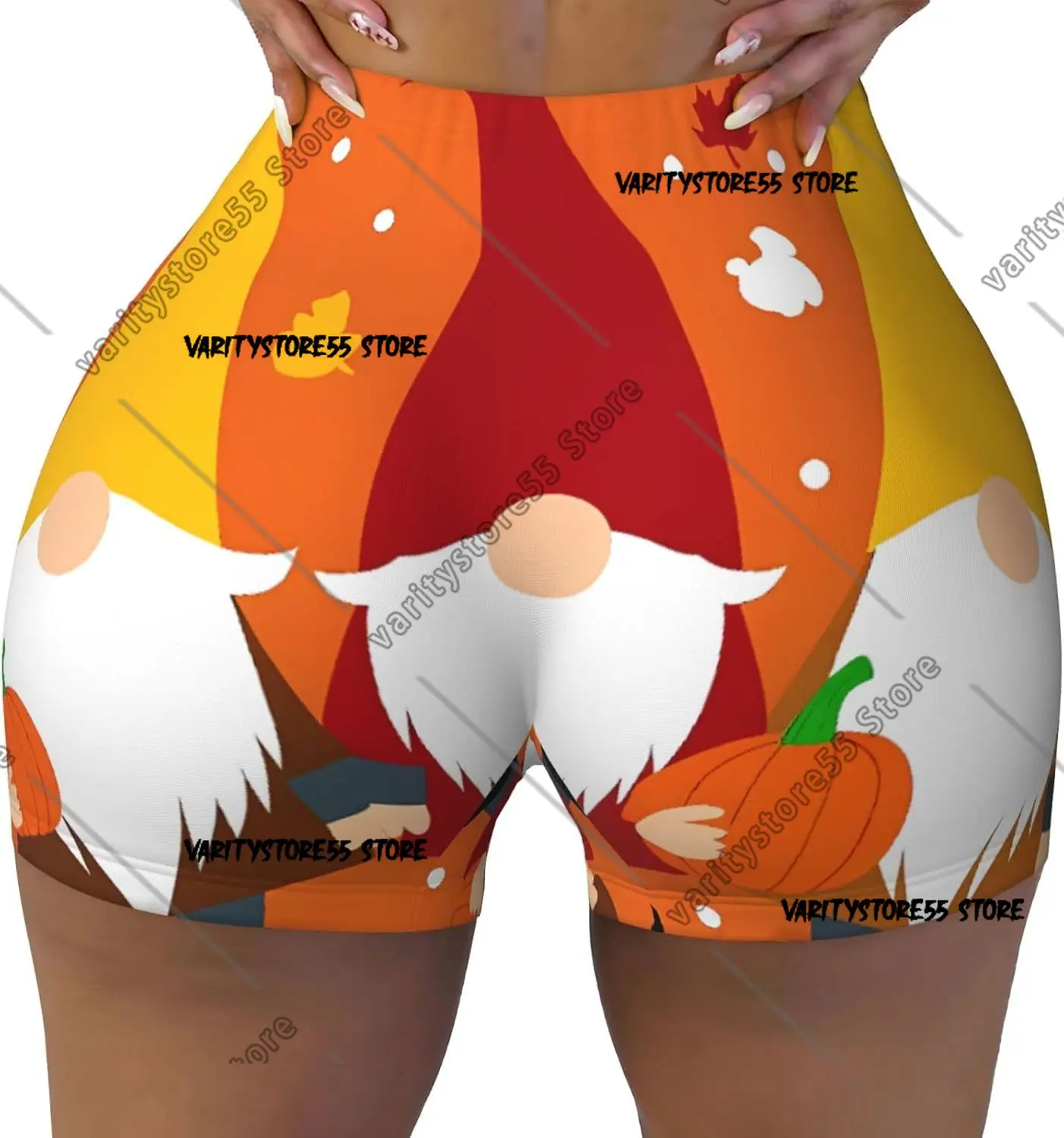 

Женские тренировочные шорты с тремя гномами на День Благодарения, байкерские шорты для йоги, леггинсы с подтяжкой ягодиц