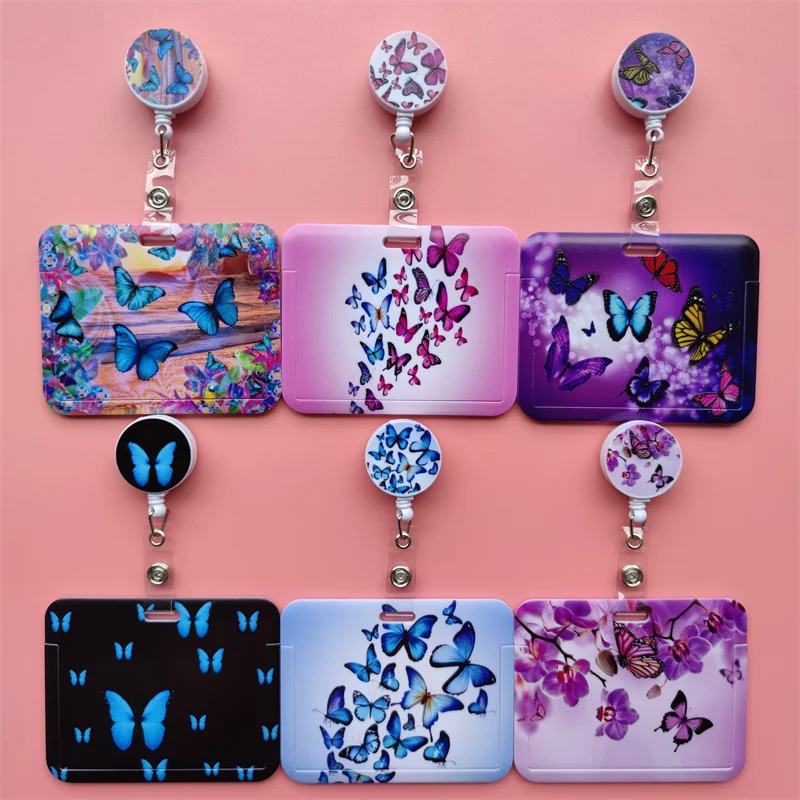 Horizontaler Schmetterlingskartenhalter, einziehbarer Abzeichenhalter, Clip für Damen, Business-Abzeichenhalter, Clips für Ärzte, Krankenschwestern, Mädchen, Kartenhalter – Detail 6