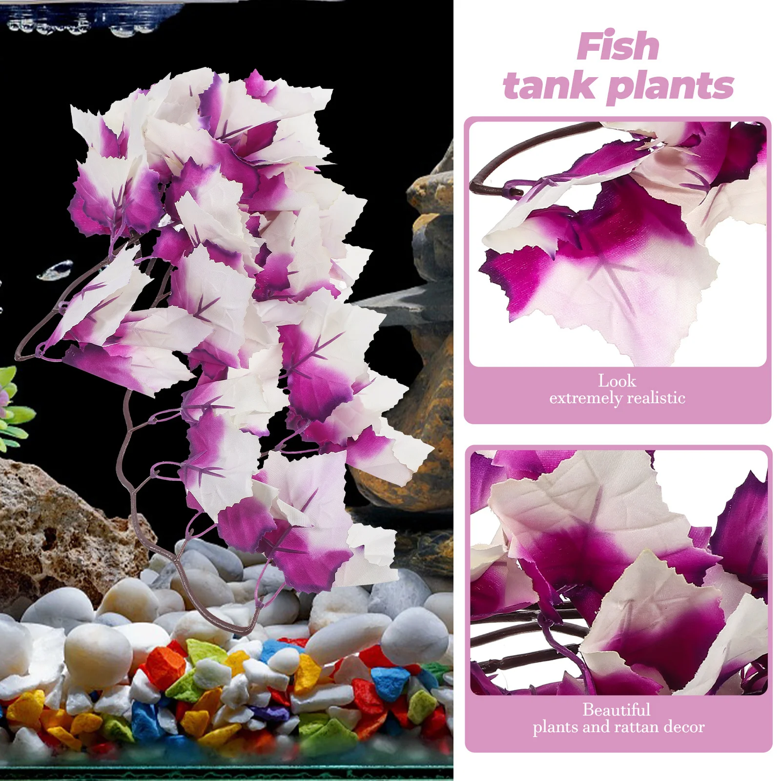 

Simulation Plant Lifelike Rattan Artificial Aquarium Ornament For Fish Tank Fresh Salt Water Easy Clean Natural Decor