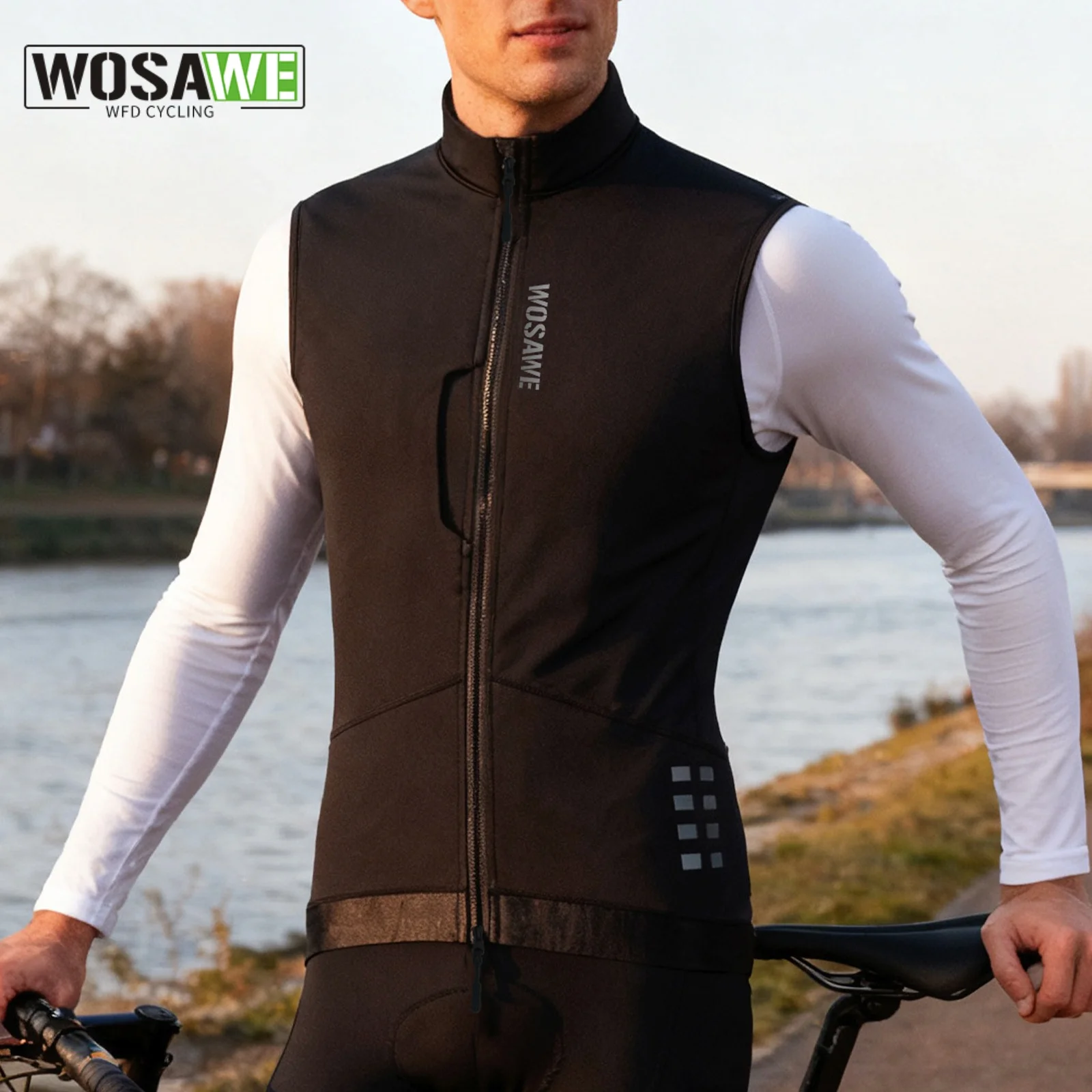 

WOSAWE зимняя термовелосипедная куртка MTB велосипедное пальто велосипедная одежда велосипедные майки без рукавов мужские куртки Ciclismo жилет ﻿