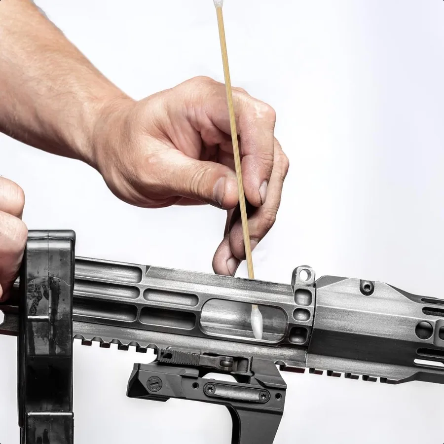 200 400 Uds hisopos de limpieza de pistola con puntas de doble punta palos de bambú resistentes de 6 pulgadas hisopos de algodón largos sin pelusa para arma de fuego Mai