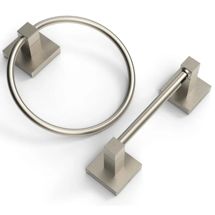 

Держатель для туалетной бумаги и кольцо для полотенец из матового никеля, набор аксессуаров для ванной комнаты, двойной поворотный держатель для туалетной бумаги, квадратный S