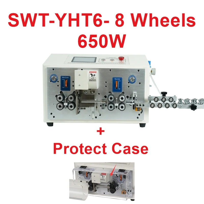

SWT-608-YHT6-4-6-8 Wheel High Speed Round Sheath Inner And Outer Double Layer Peeling Machine Touch Screen Control