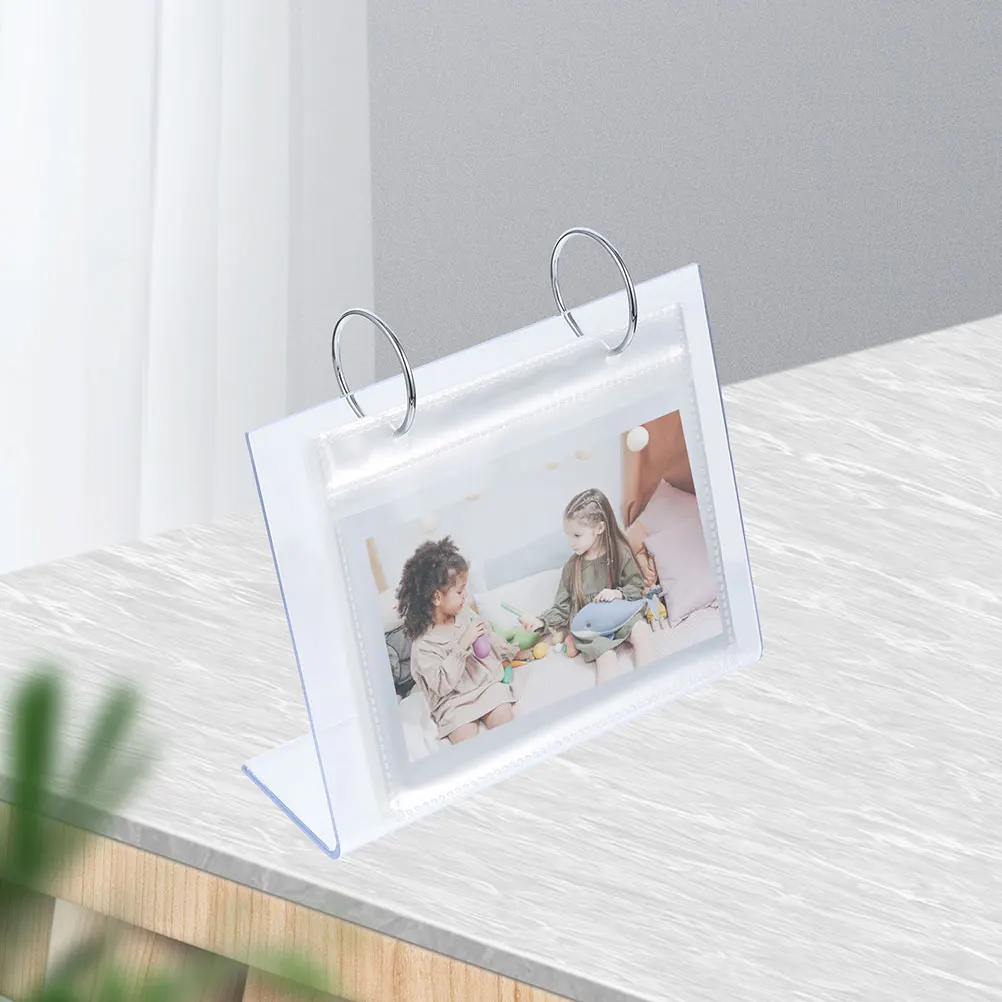 

2 Pcs Commemorate Photo Storage Album Desk Table Holder Acrylic Mini Picture Holders
