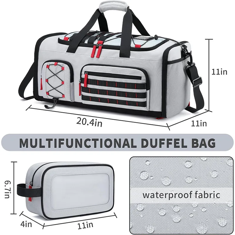 High Quality Custom Logo Fitness Bag Waterproof Sports Outdoor Travel Bag Shoes Compartment Fashion Zipper Wholesale