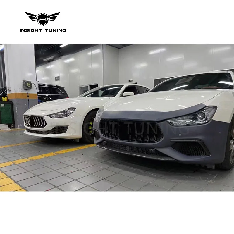 High Fitment 2014+ Car Bumper Head Light Grille Bodykit for Maserati Ghibli Trofeo Performance Body Kit