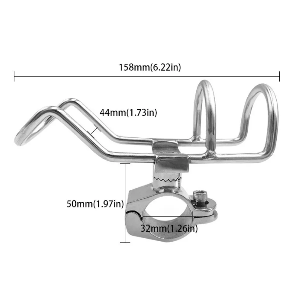 

Держатель для удочки из нержавеющей стали 316, портативный дизайн, зажим на рейке, стойка для удочки, сталь 316, с гаечным ключом