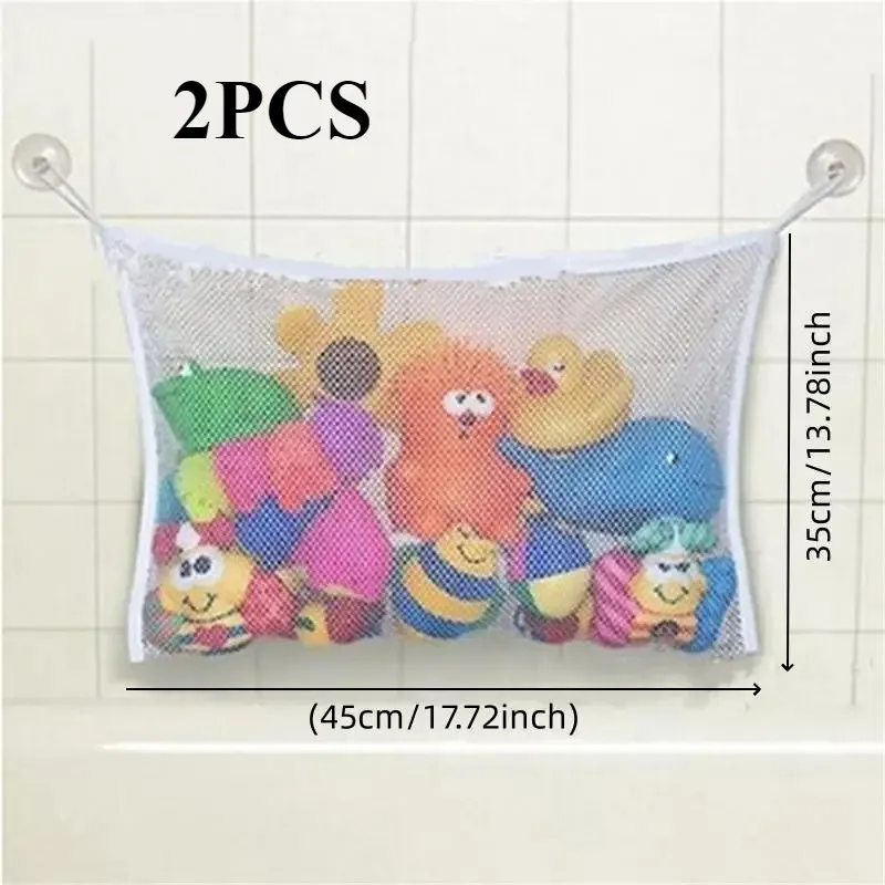 1-3Pc Cartoon Large Capacity Bathroom Storage Bag, Bath Toy Quick Drying Mesh Bag with Suction Cup,Multi-functional Bathroom Bag