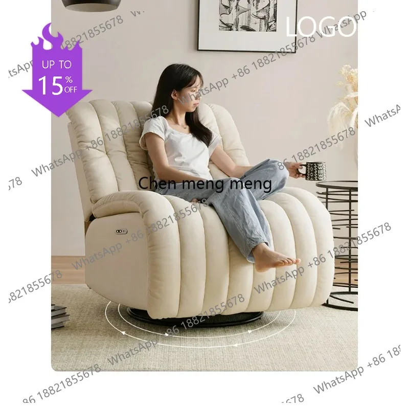 M183 Multifunctional Electric Single-Seat Sofa Chair Genuine Leather Rocking Rotatable Reclining Electric Sofa