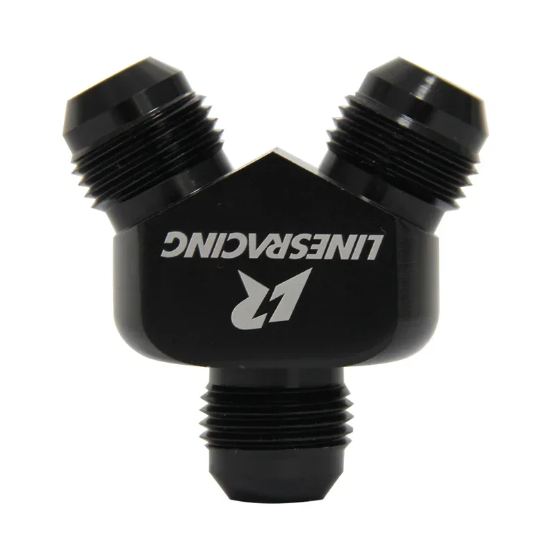 Inlet AN8 8AN Outlet Y Block Car Aluminum Alloy Fittings Adapter Black