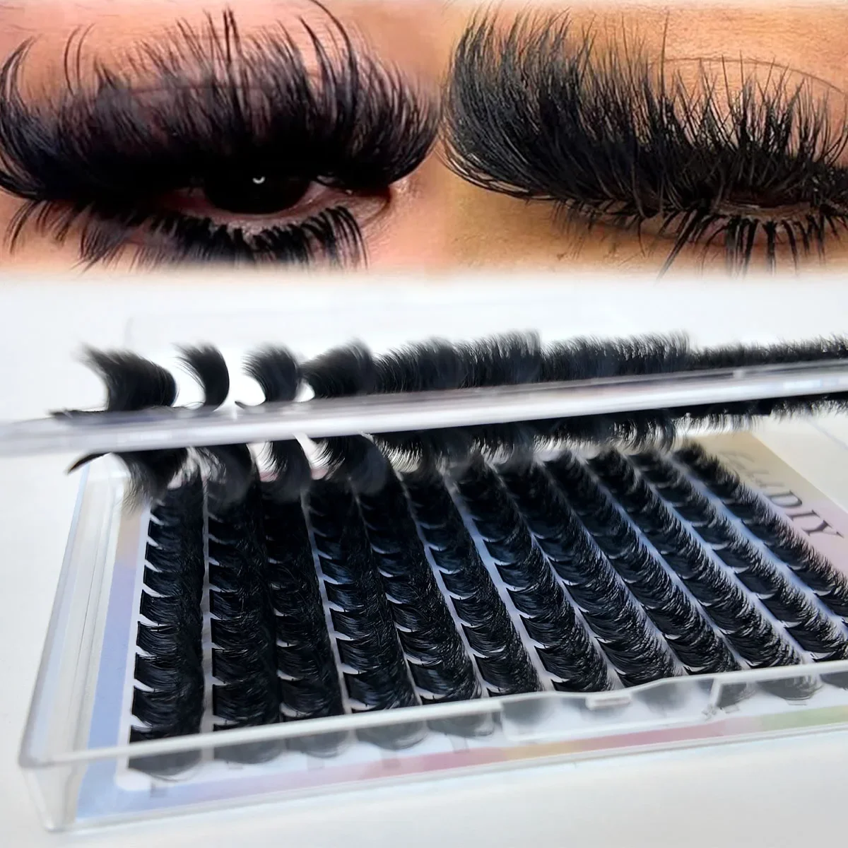 HBZGTLAD Wimpernbuch mit großer Kapazität, 60D-300D Wimpernbündel, Mange Wimpern, Nagel-Effekt, Märchenhafte Anime-Wimpern, verschiedene gemischte Stile – Detail 32