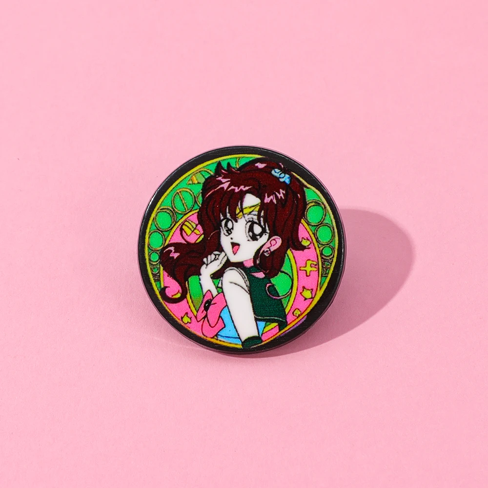 Broche de personaje de dibujos animados de Anime para niña, Pin esmaltado, insignia de Metal, joyería, mochila, accesorios de ropa, regalo festivo, 1 ud.
