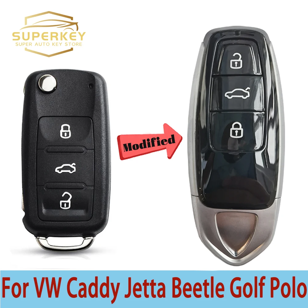 Superkey modyfikowane dla typu Lamborghini bezkluczykowe etui na inteligentny klucz samochodowy 2011 2013 VW Caddy Jetta Beetle Golf Polo 5