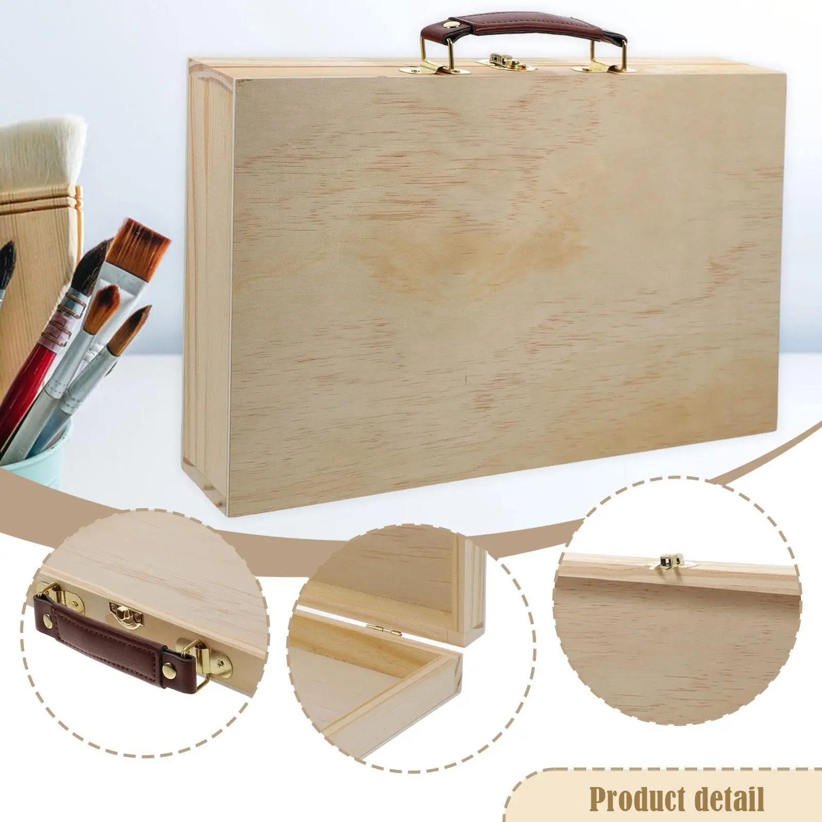 

Деревянная коробка для принадлежностей для художника, многофункциональная легкая коробка для хранения художественной картины маслом, настольный мольберт для рисования эскизов