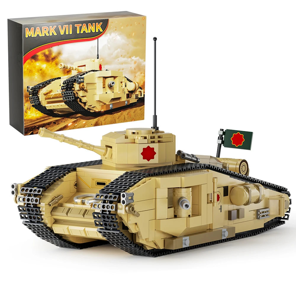 

MOC Indiana Jones The Last Crusade Military Tank Building Blocks Adventure Movies Military Tank Model Bricks Toys Birthday Gifts